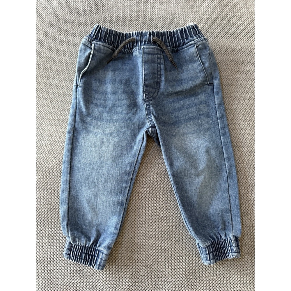 Volcom Denim Jogger Pants 12M Blue Pull On Elastic Waist Baby Toddler Jeans